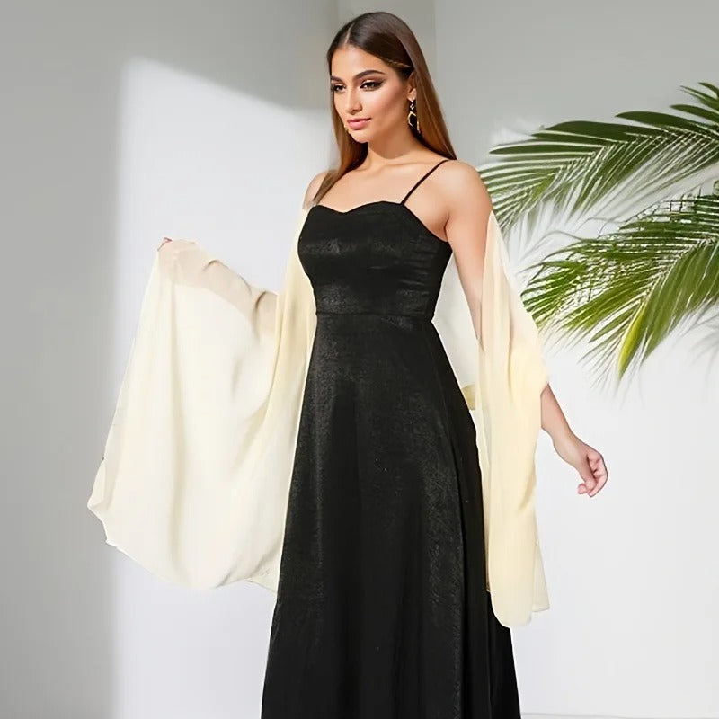 Solid color chiffon dinner shawl bride bridesmaid wedding dress cheongsam party shawl scarf dual-use women
